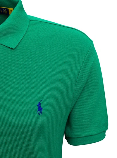 Shop Polo Ralph Lauren Green Cotton Polo Shirt With Logo
