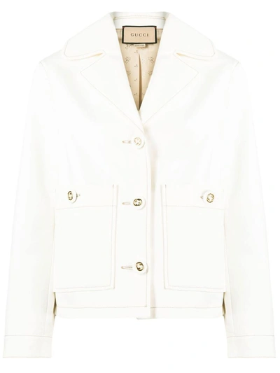 Shop Gucci Cotton Jacket In White