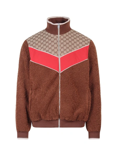 Shop Gucci Jacket In Brown