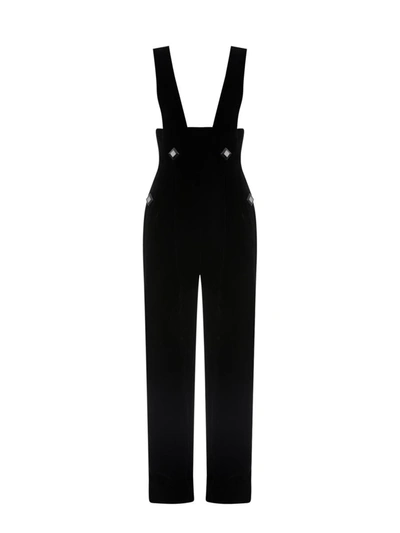 Gucci Silk Viscose Jumpsuit With Cuffs In Black