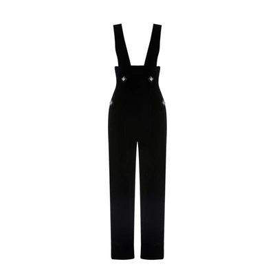 Gucci Silk Viscose Jumpsuit With Cuffs In Black