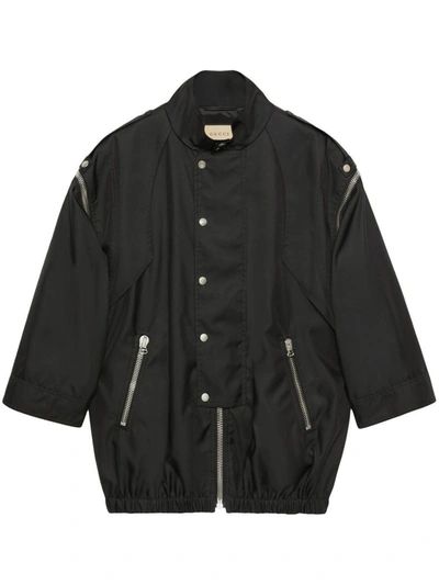 Shop Gucci Nylon Jacket In Black