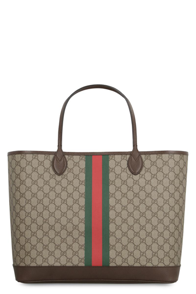 Shop Gucci Ophidia Tote Bag In Brown