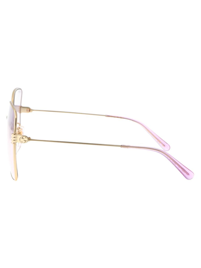Shop Gucci Sunglasses In 004 Gold Gold Pink