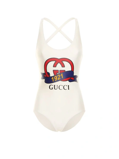 Shop Gucci Swimsuit In White
