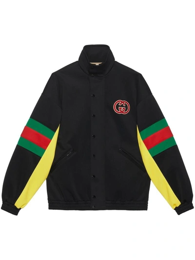 Shop Gucci Web Detail Jacket In Black