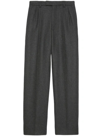 Shop Gucci Wool Trousers In Grey