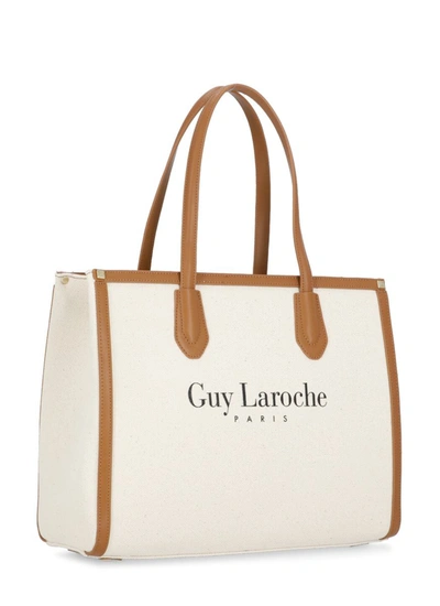 Guy Laroche Beige And Brown Tote Bag in Natural
