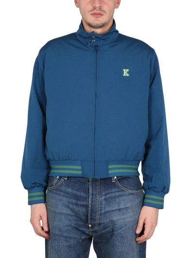 Shop Kenzo Harrington Jacket In Blue