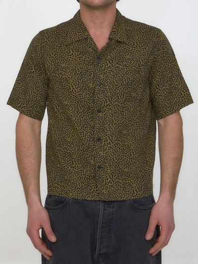 Shop Saint Laurent Hawaiian Shirt In Brown