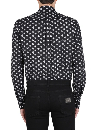 Shop Dolce & Gabbana Hearts Print Shirt In Black