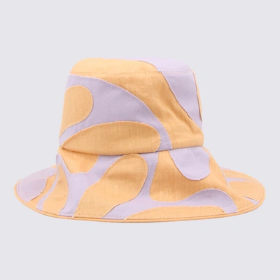Shop Helen Kaminski Lavander And Orange Ives Linen Hat In <p>lavander And Orange Ives Linen Hat From  Featuring Bucket Hat Featuring 9.5 Cm Brim