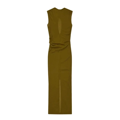 Shop Helmut Lang Sleeveless Maxi Dress Morass In Verde Scuro