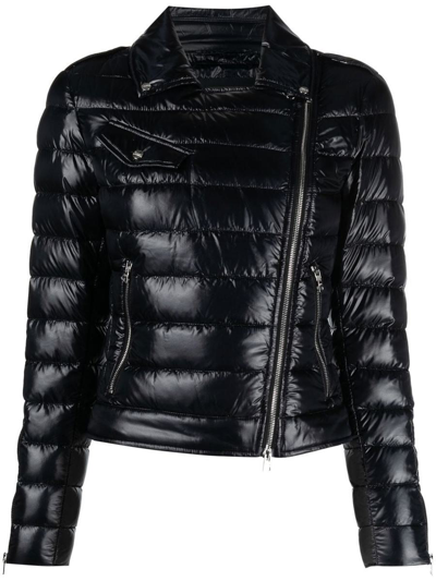 Shop Herno Biker-style Down Jacket In Black