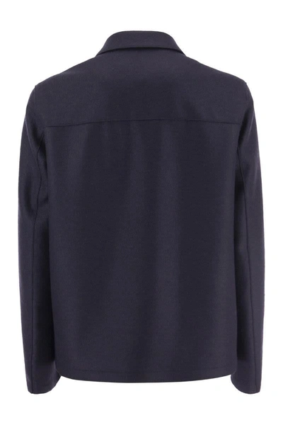 Shop Herno Wool Shirt Coat In Blue