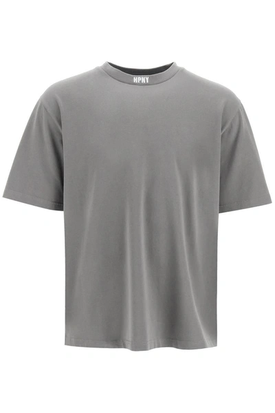 Shop Heron Preston Hpny Embroidered T-shirt In Grey