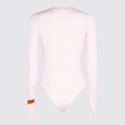 Shop Heron Preston Light Pink Viscose Blend Bodysuit