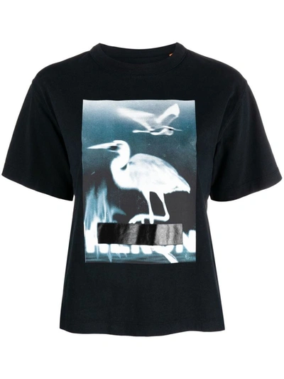 Shop Heron Preston Printed Cotton T-shirt In Black