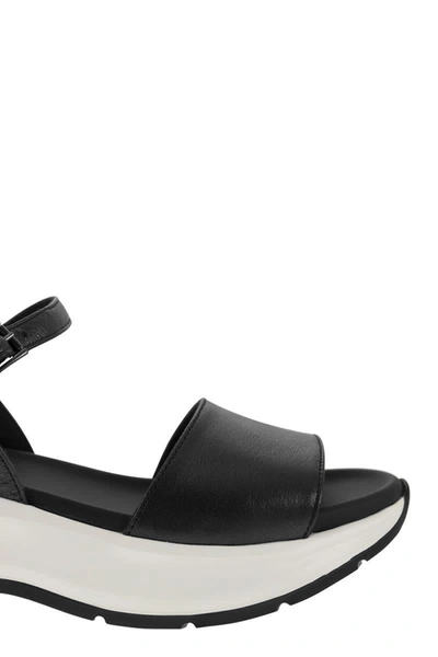 Shop Hogan H598 Leather Sandals In Black
