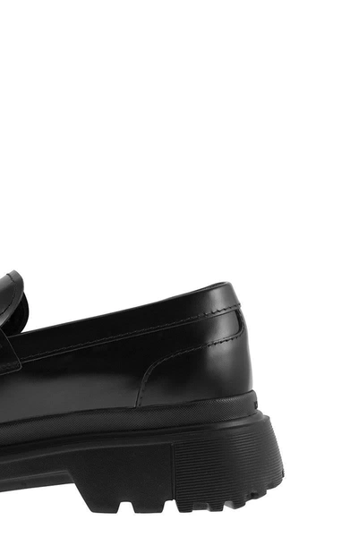 Shop Hogan H629 - Leather Loafer In Black