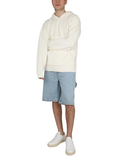 Shop Drôle De Monsieur Hooded Shirt In Beige