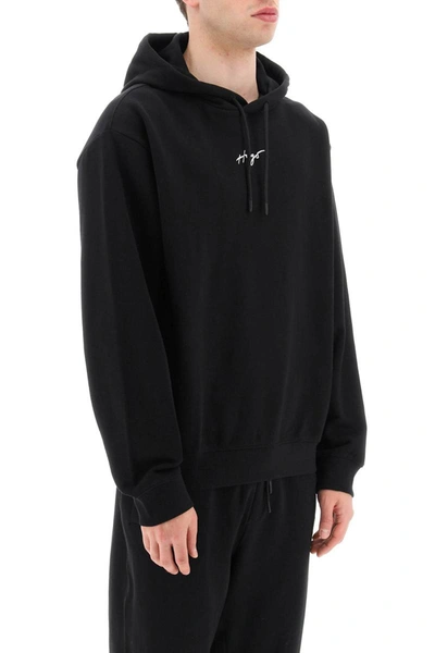 Shop Hugo 'dalegre' Hoodie In Black