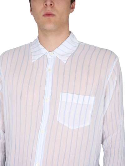 Initial Crinkled Sheer-tulle Shirt In White