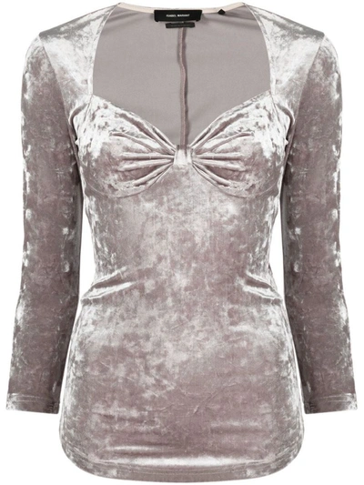 Shop Isabel Marant Gubaia Top Clothing In 02sn Snow Grey