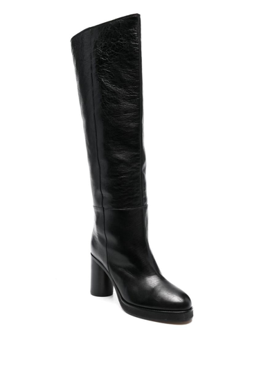 Shop Isabel Marant Leather Knee-high Boots In Black