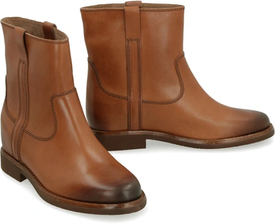Shop Isabel Marant Susee Leather Ankle Boots In Brown