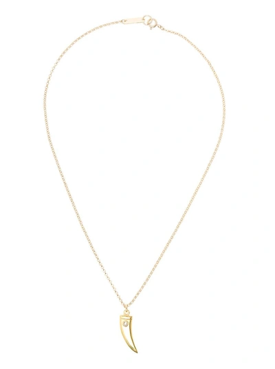 Shop Isabel Marant Woman's Gold Colored Metal Necklace With Horn Pendant In Metallic