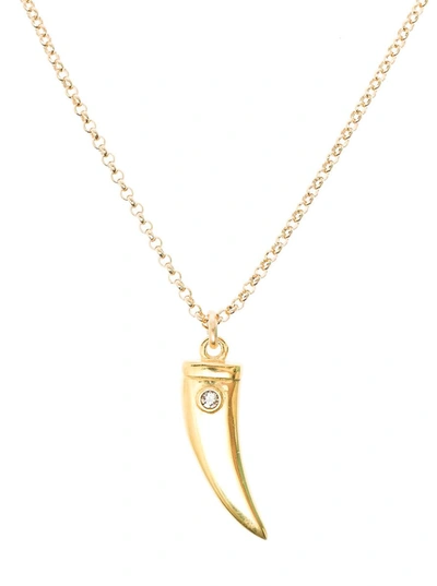 Shop Isabel Marant Woman's Gold Colored Metal Necklace With Horn Pendant In Metallic