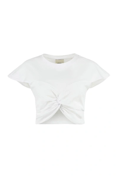 Shop Isabel Marant Zineae Cotton Crew-neck T-shirt In White