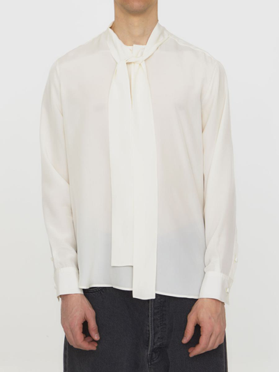 Shop Valentino Ivory Silk Shirt