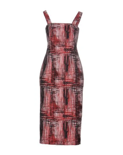 Shop Byblos Woman Midi Dress Brick Red Size 4 Polyester