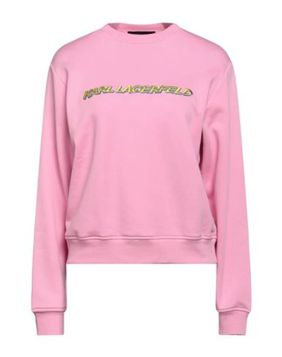 Shop Karl Lagerfeld Woman Sweatshirt Pink Size S Organic Cotton