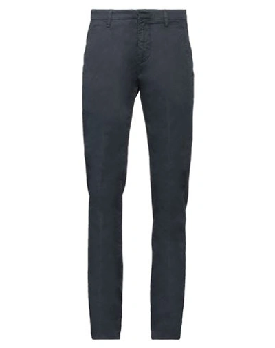 Dondup Man Pants Navy Size 33 Cotton, Elastane In Navy Blue