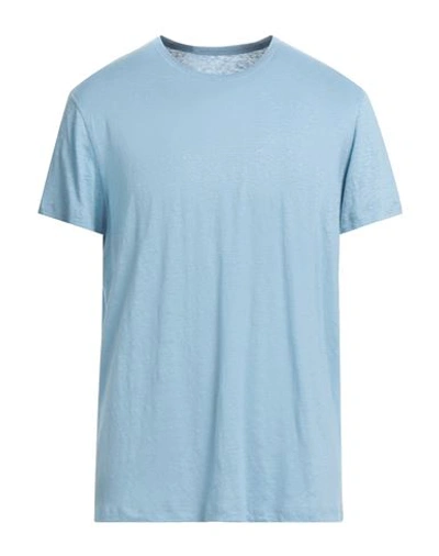 Shop Majestic Filatures Man T-shirt Light Blue Size Xl Linen, Elastane