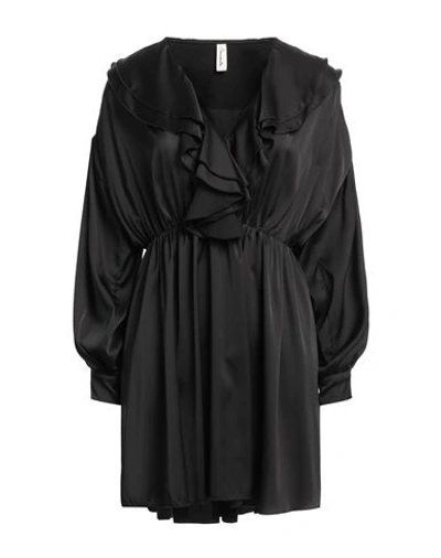 Souvenir Woman Mini Dress Black Size M Polyester, Elastic Fibres In Black
