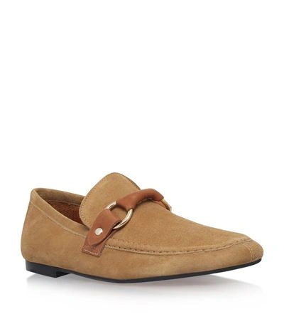 Isabel Marant Woman Farlow Leather-trimmed Suede Loafers Camel