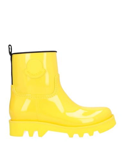 Shop Moncler Woman Ankle Boots Yellow Size 6 Textile Fibers