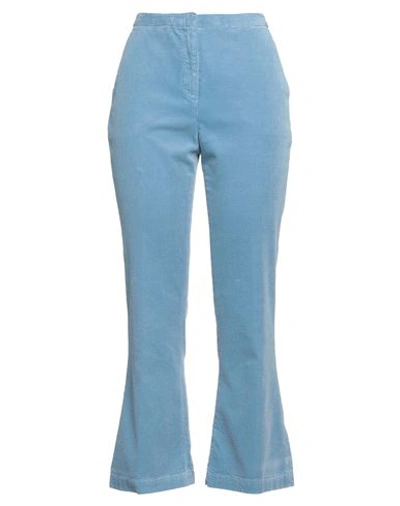 Shop Aspesi Woman Pants Sky Blue Size 4 Cotton