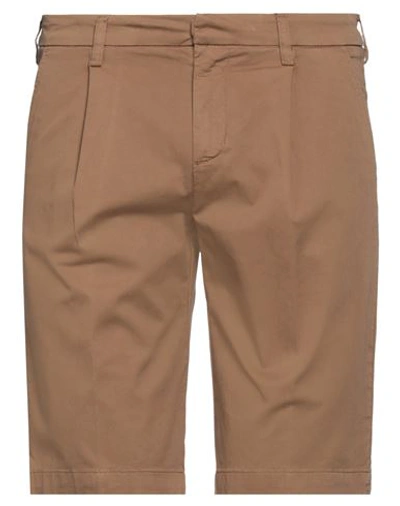 Shop Coroglio By Entre Amis Man Shorts & Bermuda Shorts Camel Size 31 Cotton, Elastane In Beige
