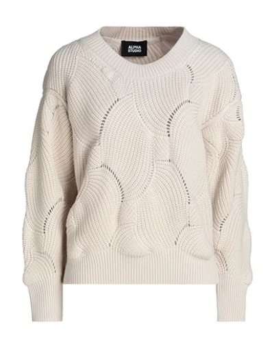 Shop Alpha Studio Woman Sweater Beige Size 14 Merino Wool