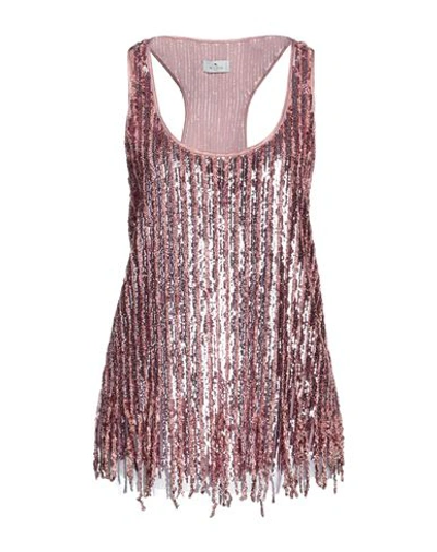 Etro Woman Pink Sequin Top In Pink