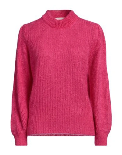 Shop Vicolo Woman Sweater Fuchsia Size Onesize Acrylic, Polyamide, Mohair Wool In Pink