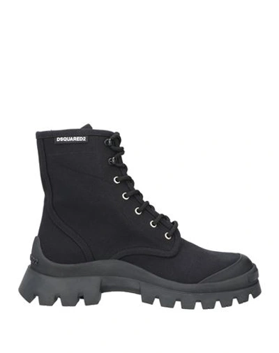 Shop Dsquared2 Man Ankle Boots Black Size 9 Textile Fibers
