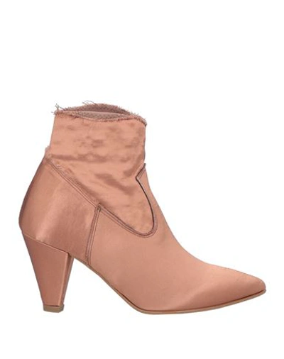 Shop Cafènoir Woman Ankle Boots Pastel Pink Size 7 Textile Fibers