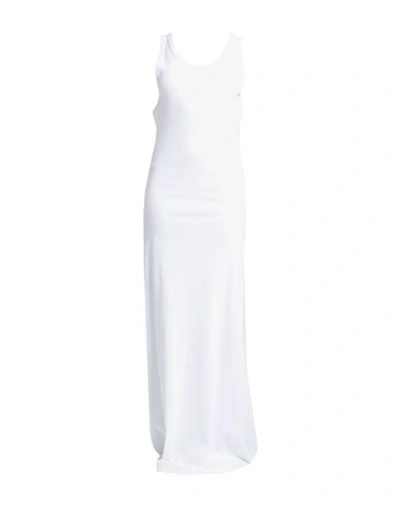Shop Ann Demeulemeester Woman Long Dress White Size M Cotton