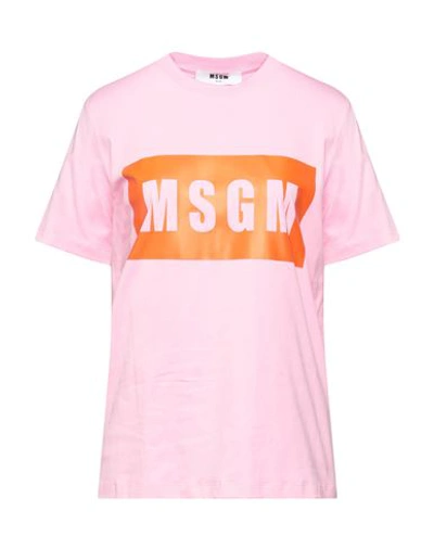 Shop Msgm Woman T-shirt Pink Size Xs Cotton